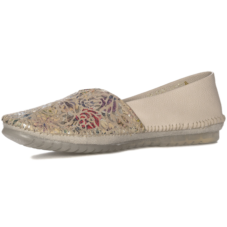 Maciejka women’s leather laser-cut loafers floral beige 1930B-04/00-0
