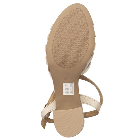  Maciejka Women's High Heel Sandals Leather Beige
