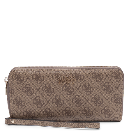 Guess Brenton Portfel Zapinany Na Zamek Wzór Monogram Beżowy SWLG9648146-LATTE