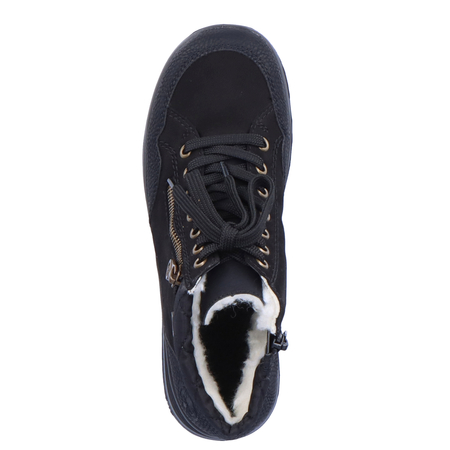 Rieker Insulated Leather Platform Ankle Boots Black L7701-00-BLK