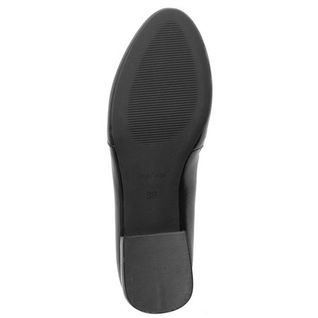 Sergio Leone Lordsy Damskie Półbuty Czarne Lakierowane