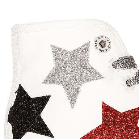 Big Star Trampki dziecięce dziewczęce wysokie White białe