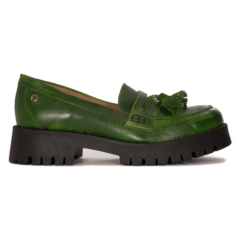 Maciejka Półbuty Damskie Na Platformie Zielone