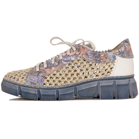 Maciejka Leather Perforated Women’s Platform Shoes Breathable Blue 05850-06-00-1