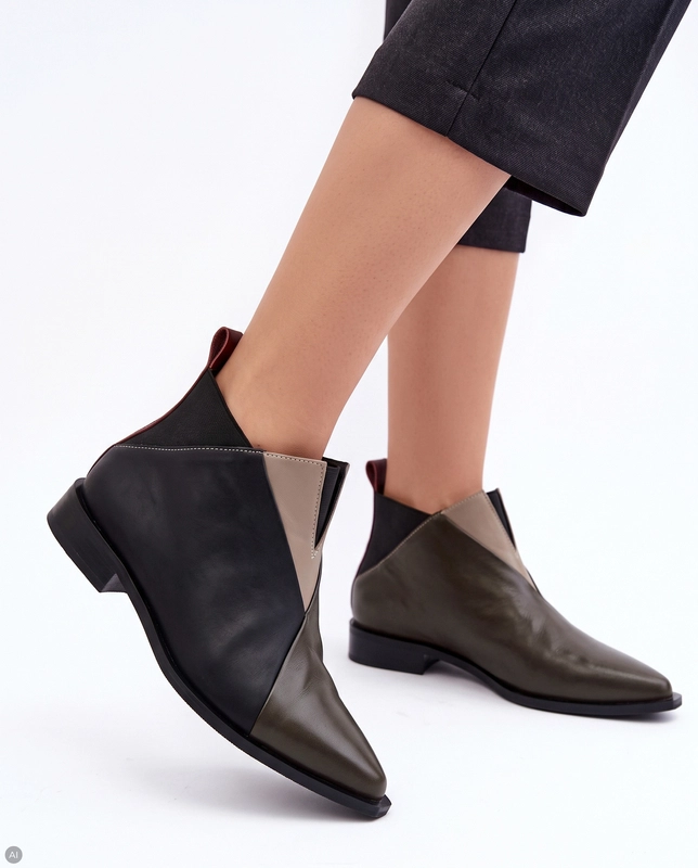 Maciejka Women's Leather Ankle Boots with Zipper Multicolor K7834-02/00-7