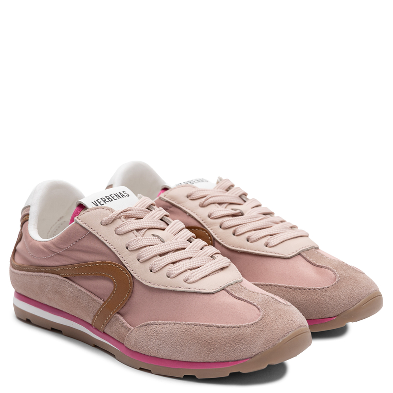 Verbenas Suede Lace-Up Sneakers Pink 9002451069ANT