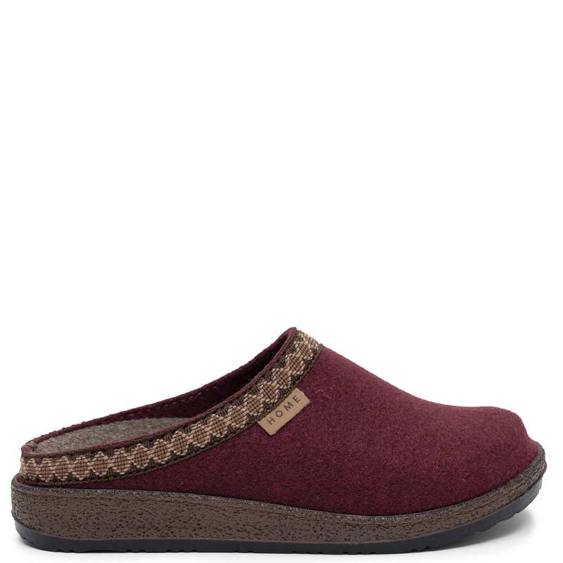 Inblu Warm Felt Home Slippers Slip On Burgundy NL000012-ŚLIWKA