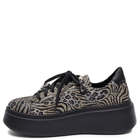 Maciejka Genuine Leather Platform Sneakers Patterned Beige 6191W-26/00-8