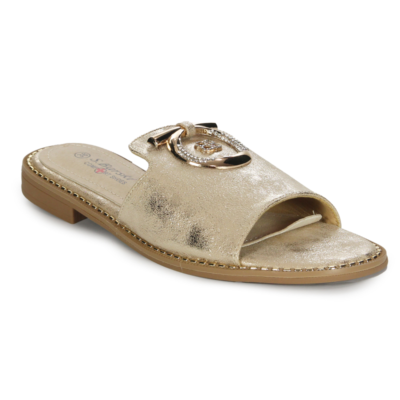 S.Barski Women's Slides Gold