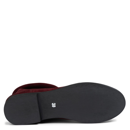 Maciejka Zamszowe Kozaki Wysoka Cholewka Bordowe 05057-30-00-6