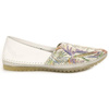 Maciejka 01930-43-00-0 Flowers White Flat Shoes