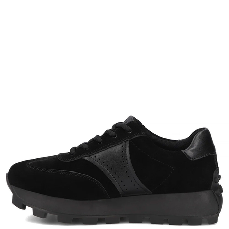 Filippo Women's Leather Sneakers Sporty Platform Black DP7976-26-BK