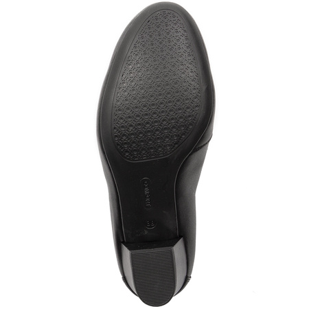 Maciejka Pumps Leather Block-Heel Loafers Patent Black 06285-01/00-7