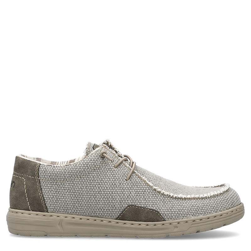 Rieker Comfortable Slip-On Men's Shoes With Elastic Laces Beige 08600-63