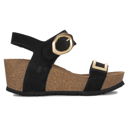 Yokono Women's Anchor Sandals Leather Black