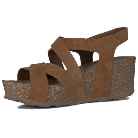 Yokono Women's leather anchor sandals Bari Ser Cuero brown