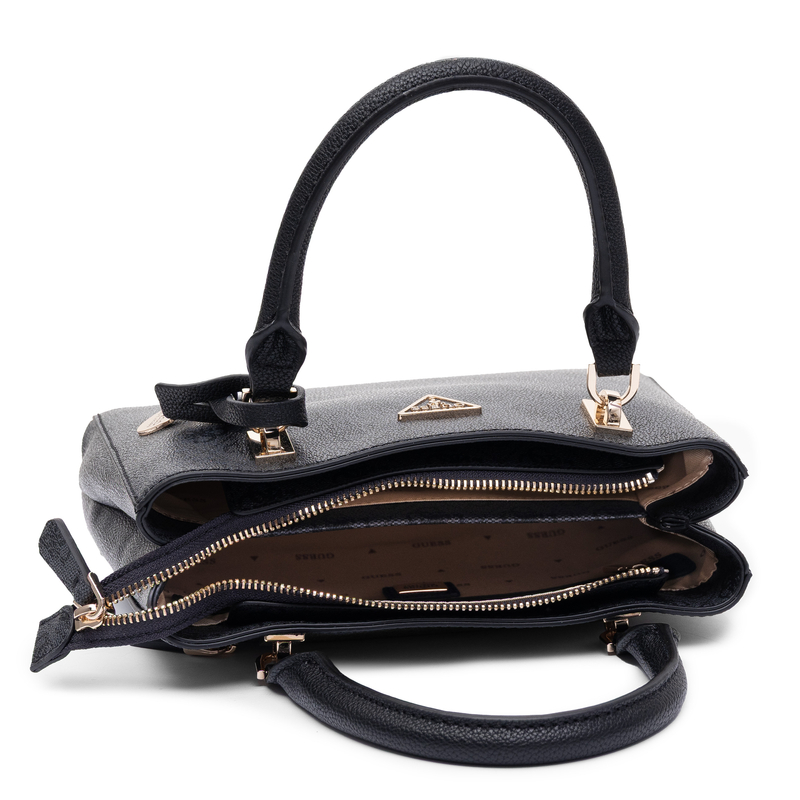 Guess Women's Quilted Monogram Handbag Elegant Satchel HWBG9672050-COAL
