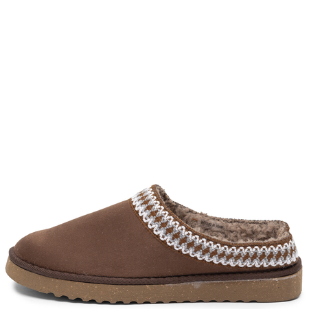 Inblu Comfortable Warm Platform Slippers with Patterned Insert Brown EY000030-TESTA