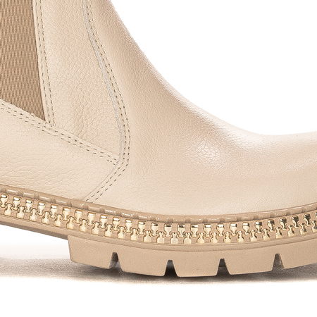 Maciejka Beige Leather Women's Boots