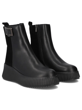 Filippo Leather Insulated Ankle Boots On Platform Black DBT7268-25-BK