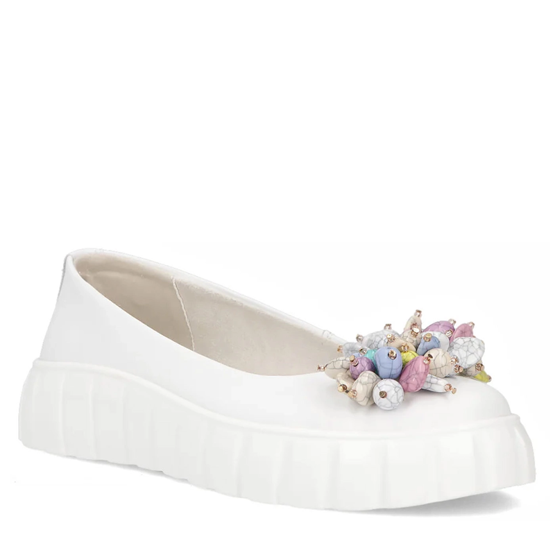 Filippo Leather Platform Shoes White DP6996-26-WH