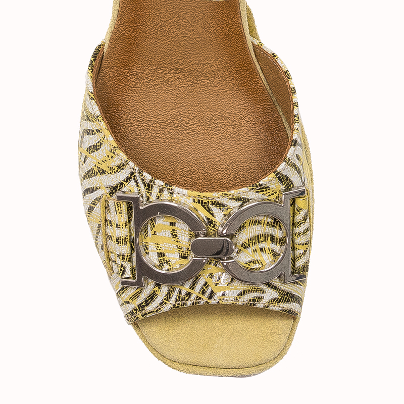 Maciejka women's velor Yellow Sandals