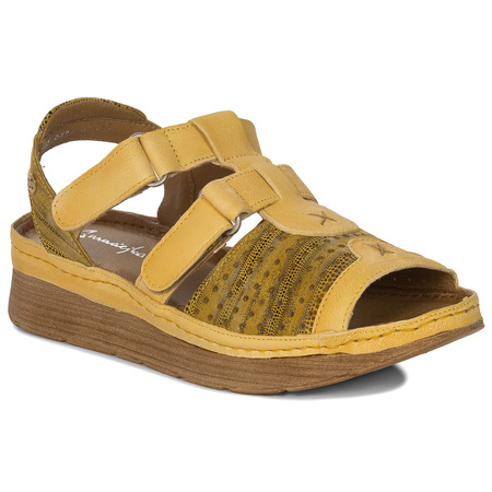Maciejka Women's Leather Sandals Yellow