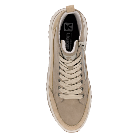 Rieker High-Top Platform Sneakers Side-Zip Beige W3871-60-BEIGE