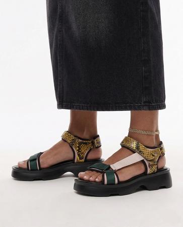 Maciejka Leather Platform Sandals Snake-Print Multicolour K7433-15/00-7