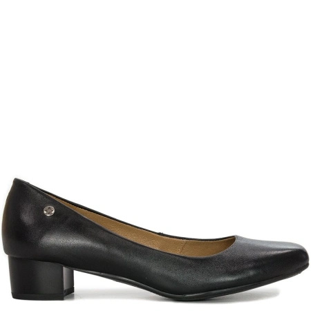 Maciejka Leather Comfortable Women’s Court Shoes Low Block Heel Black 03330-20/00-1