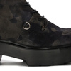 Wonders Women's Leather Boots On The Camo Platform Wonders Botki Damskie Skórzane Na Platformie Jungla Negro