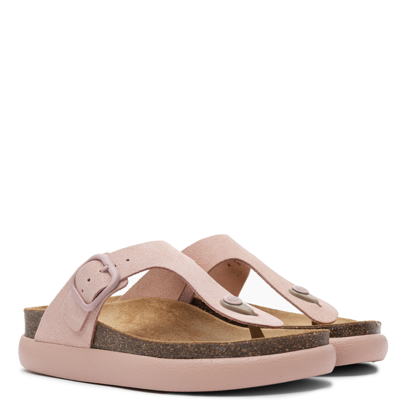 Scholl Leather Ergonomic Platform Toe-Post Sandals Pink F01219-1048
