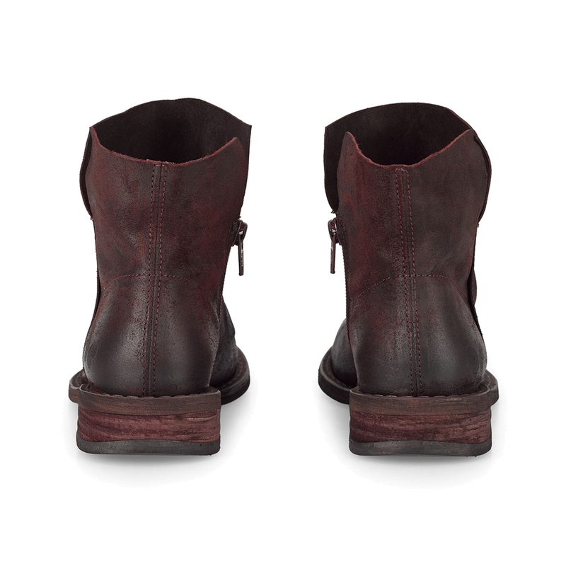 Felmini Women's Leather Burgundy Ankle Boots