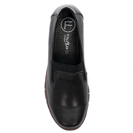 Filippo DP3160-22 BK Black Flat Shoes