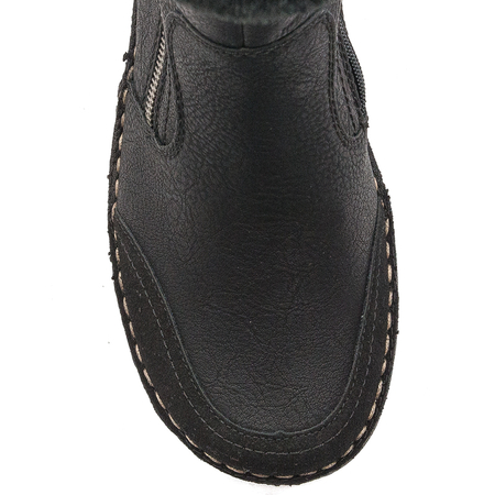 Rieker Botki damskie ocieplane Black czarne