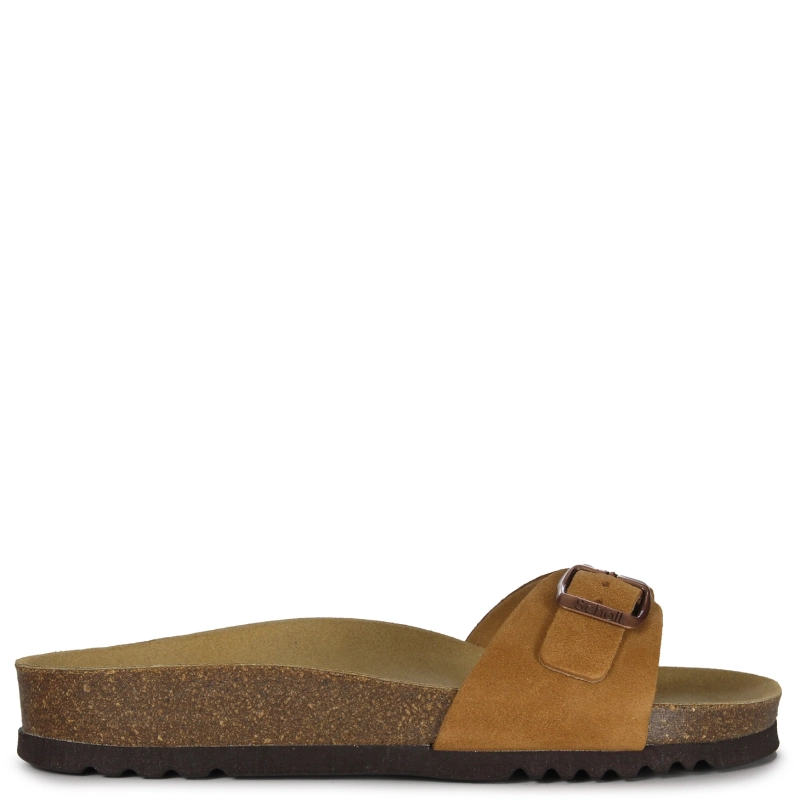 Scholl Klapki damskie skórzane Estelle Brown