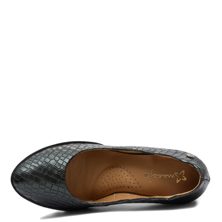 Maciejka Skórzane Czółenka na Słupku Zielone 2629W-02/00-1