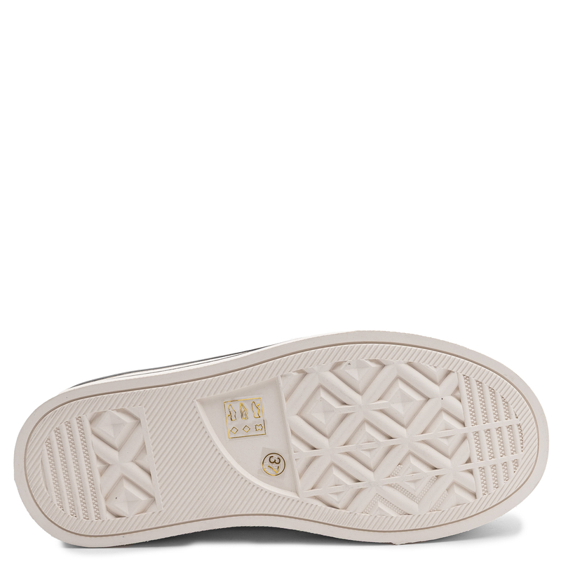 GOE Leather Platform Sneakers With Crystals White TT2N4072