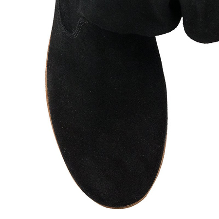 Maciejka Velour Slip-On Knee-High Boots Black 05057-01/00-6