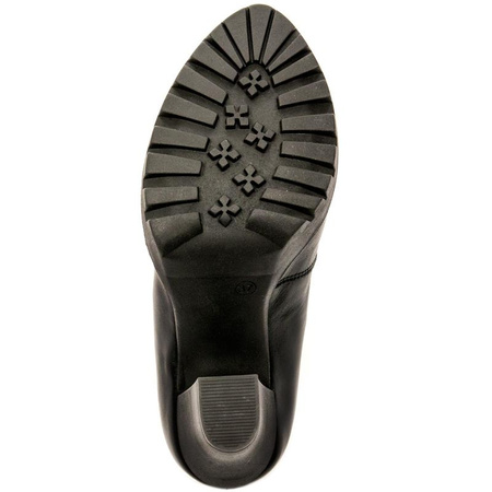  Maciejka Leather Pumps on Block Heel and Platform Black 02629-01-00-1 