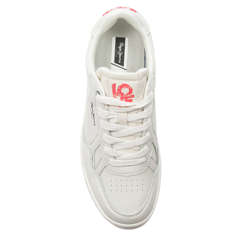 Pepe Jeans Sneakersy damskie skórzane Kore Love W White Białe