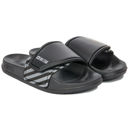 Big Star Black Velcro children's slippers