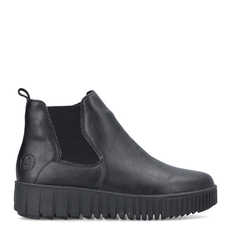 Rieker Botki Na Platformie Damskie Z Zamkiem Czarne Y6151-00-BLACK