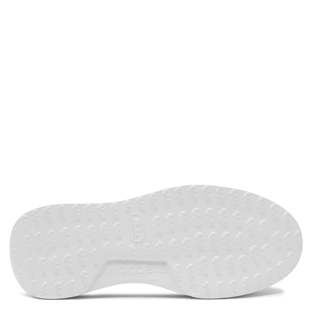 Wonders Leather Laser-Cut Platform Sneakers Women White-Silver A-3641-OFF-PLATA