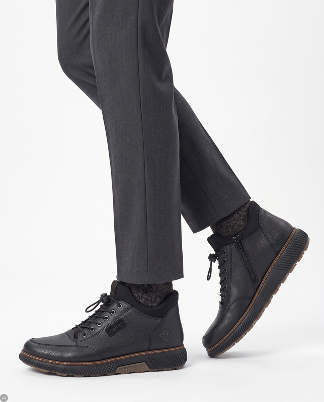 Rieker Comfortable Men's Low Shoes Black B3356-00-BLK