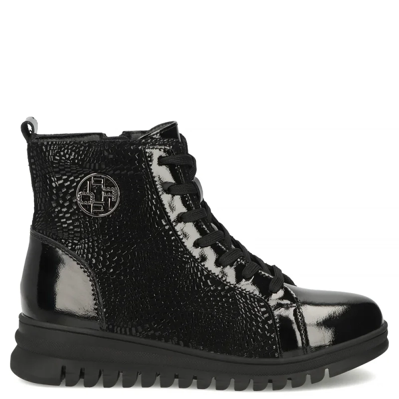 Filippo Skórzane Botki Sznurowane Czarne DBT8073-26-BLK-L