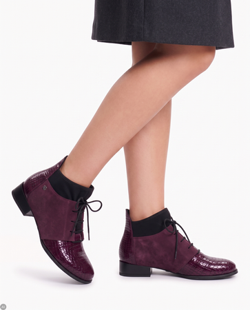 Maciejka 04744-48/00-7 Burgundy Lace-up Boots