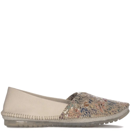 Maciejka women’s leather laser-cut loafers floral beige 1930B-04/00-0