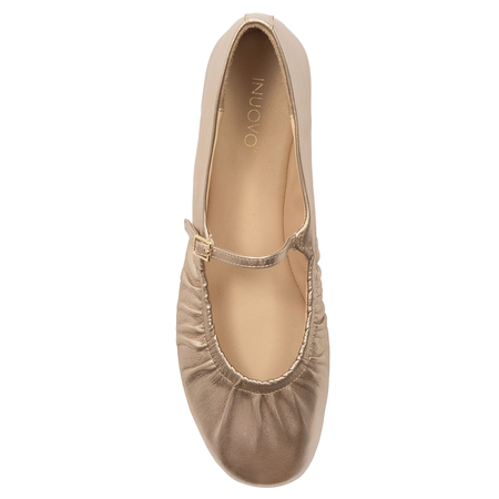 Inuovo Women's Gold Leather Loafers C52010-GOLD