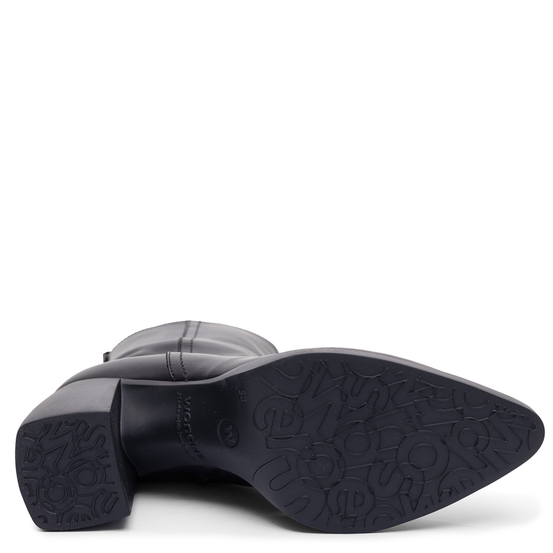 Wonders Botki Skórzane Czarne L-1601-Isy-Negro